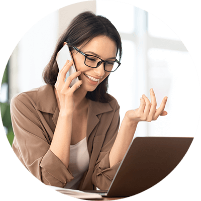 Woman talking on phone